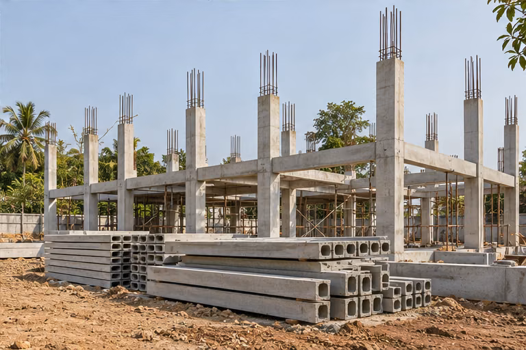 โครงสร้างบ้านคอนกรีตและชิ้นส่วนสำเร็จรูป