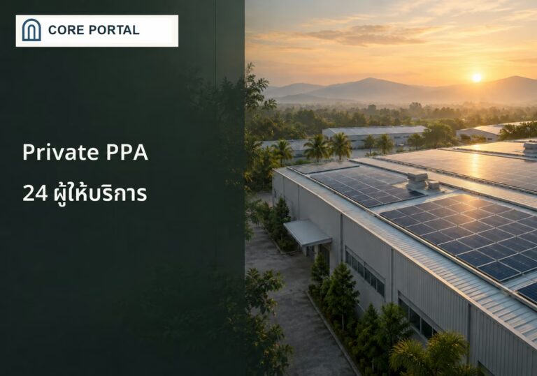 Private PPA รวม 24 ผู้ให้บริการ พร้อมภาพโซลาร์บนหลังคาอาคารธุรกิจ